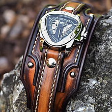 Náramky - Vintage kožené hodinky,remienok z pravej kože - 11410613_