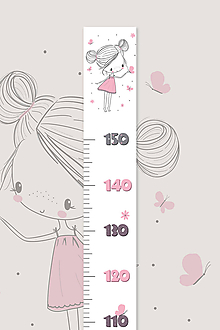 Nábytok - Rastový meter dievčatko ružové - 11411028_