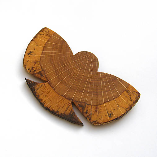 Brošne - Drevená brošňa - dubová sova - 11409539_