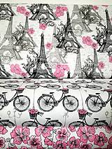 Textil - Bavlnená látka Travel Paris - bicykle - 11412619_
