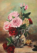 Obrazy - ,,Ruže v džbáne,, 50x70 - 11412863_