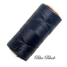 Galantéria - Linhasita voskovaná šnúrka na micro macramé, 0,5mm, bal.1klbko (335m), farebná škála č.3 (Blue Black) - 11412585_