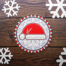 Príbory, varešky, pomôcky - Vianočná podložka pod pohár cartoon (santa čiapka) - 11412538_