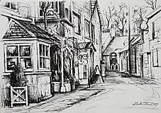 Obrazy - Kresba - moje milované mesto - na želanie (Hnedým perom) - 11415521_