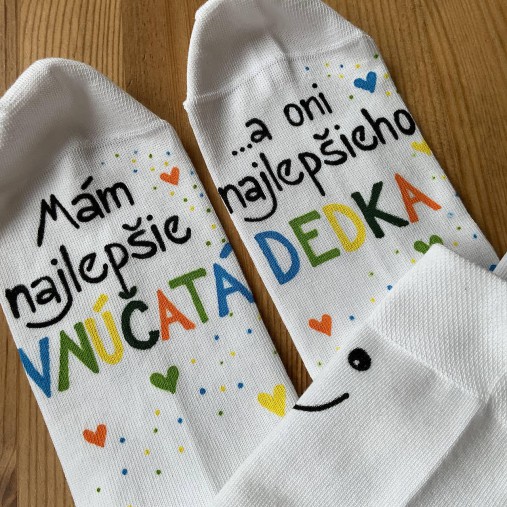 Maľované ponožky pre najlepšiu BABKU/najlepšieho DEDKA, ktorá má najlepšie vnúčatká (2)