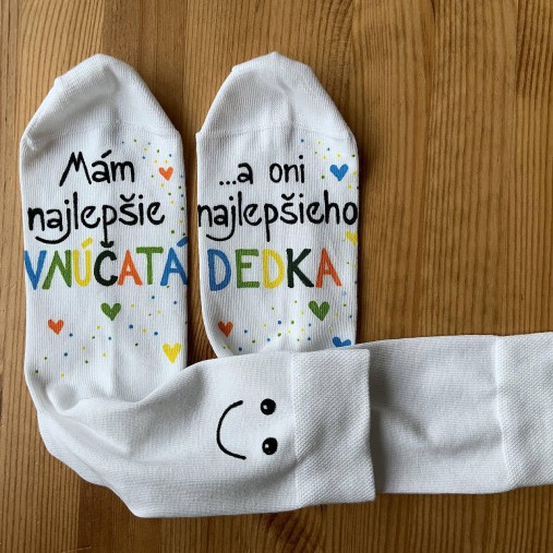 Maľované ponožky pre najlepšiu BABKU/najlepšieho DEDKA, ktorá má najlepšie vnúčatká (2)