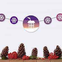 Dekorácie - Zimná/vianočná girlanda domček (1) - 11415832_