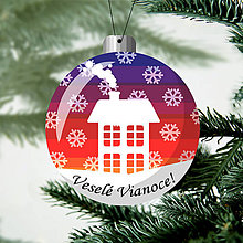Dekorácie - Vianočná guľa - domček (dvojposchodový) - 11417254_