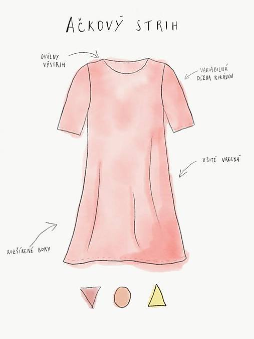 Šaty ačkový strih M01-tepl-io17