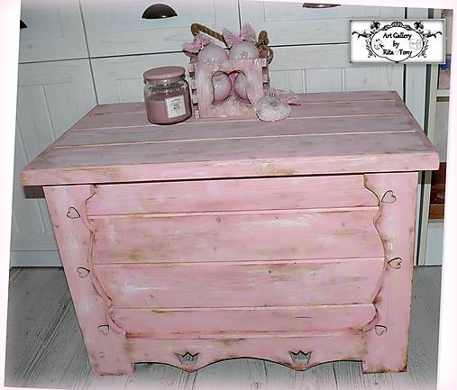 Nábytok - Maxi truhlica "Vintage rose" :) - 11419052_