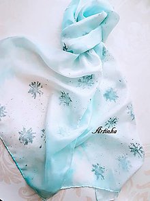 Šály a nákrčníky - Šál hodvábny - ice love - 11420799_