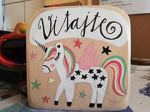Tabuľky - Unicorn tabuľka na zelanie - 11420702_