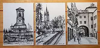 Obrazy - Kresba - moje milované mesto - na želanie (V ráme A4(pasparta+sklo+rámik)) - 11420567_