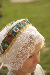 Iné doplnky - Čepiec ľudový pre nevestu so zelenou stuhou - 11421551_