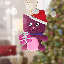 Dekorácie - Vianočná mačička na stromček (bledobrucho) - 11422589_