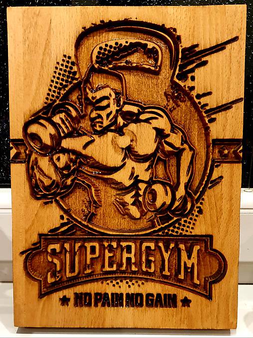 Dekorácie - Drevorezba SUPERGYM - 11424349_