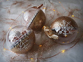 Dekorácie - ŠAMPANSKÉ vianočné gule s 3D fotkou - 11423821_