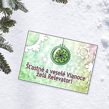 Papiernictvo - Zamrznutá vianočná pohľadnica (zelenkavá) - 11423888_