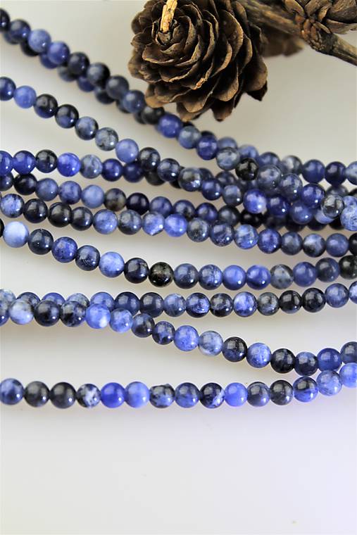 Minerály - sodalit 4mm korálky SUPERAKCIA! - 11425233_
