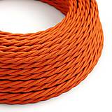 Komponenty - Kábel dvojžilový skrútený v podobe textilnej šnúry v neónovej pomarančovej farbe, 2 x 0.75mm, 1 meter - 11425945_