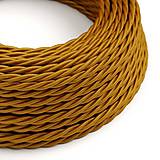 Komponenty - Kábel dvojžilový skrútený v podobe textilnej šnúry v jantárovo zlatej farbe, 2 x 0.75mm, 1 meter - 11425947_
