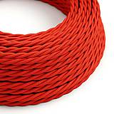 Komponenty - Kábel dvojžilový skrútený v podobe textilnej šnúry v červenej farbe, 2 x 0.75mm, 1 meter - 11425950_