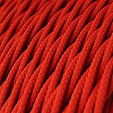 Komponenty - Kábel dvojžilový skrútený v podobe textilnej šnúry v červenej farbe, 2 x 0.75mm, 1 meter - 11425951_