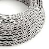 Komponenty - Kábel dvojžilový skrútený v podobe textilnej šnúry v striebornej farbe, 2 x 0.75mm, 1 meter - 11425959_