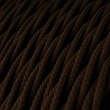 Iný materiál - Kábel dvojžilový skrútený v podobe textilnej šnúry tmavo hnedej farbe, 2 x 0.75mm, 1 meter - 11425964_