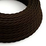 Iný materiál - Kábel dvojžilový skrútený v podobe textilnej šnúry tmavo hnedej farbe, 2 x 0.75mm, 1 meter - 11425965_