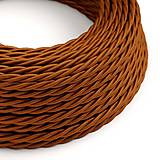 Iný materiál - Kábel dvojžilový skrútený v podobe textilnej šnúry vo whiskey farbe, 2 x 0.75mm, 1 meter - 11425967_