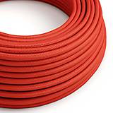 Komponenty - Kábel dvojžilový v podobe textilnej šnúry v červenej farbe, 2 x 0.75mm, 1 meter - 11425998_