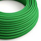 Kábel dvojžilový v podobe textilnej šnúry v zelenej farbe, 2 x 0.75mm, 1 meter