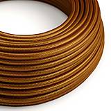 Iný materiál - Kábel dvojžilový v podobe textilnej šnúry vo Whiskey farbe, 2 x 0.75mm, 1 meter - 11426011_