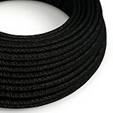 Iný materiál - Kábel s trblietavým povrchom, Umelý hodváb, Čierna farba, 2 x 0.75mm, 1 meter - 11426017_