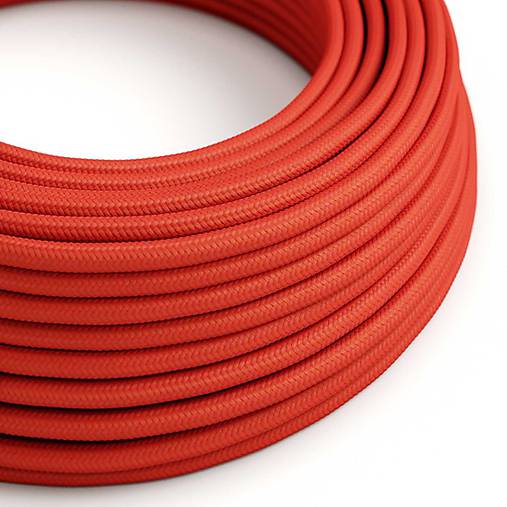 Kábel dvojžilový v podobe textilnej šnúry v červenej farbe, 2 x 0.75mm, 1 meter