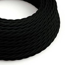 Komponenty - Kábel dvojžilový skrútený v podobe textilnej šnúry v čiernej farbe, 2 x 0.75mm, 1 meter - 11425939_