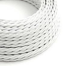 Komponenty - Kábel dvojžilový skrútený v podobe textilnej šnúry v bielej farbe, 2 x 0.75mm, 1 meter - 11425956_