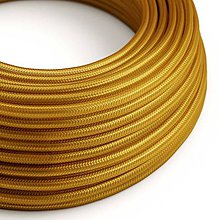 Komponenty - Kábel dvojžilový v podobe textilnej šnúry v zlatej farbe, 2 x 0.75mm, 1 meter - 11425971_