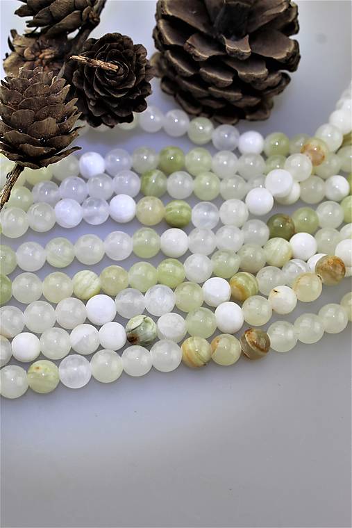 Minerály - Pakistanský ónyx korálky 8mm - 11426843_