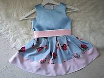 Detské oblečenie - Dievčenské slávnostné šaty blue rose - 11428472_