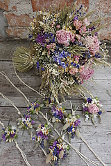 Svadobný komplet zo sušených kvetov 