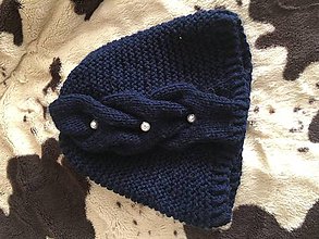 Čiapky, čelenky, klobúky - modrá čiapka - 11429111_