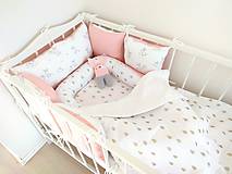 Detský textil - Jemná ružovo biela kombinácia - POZORNE ČÍTAJTE POPIS! - 11429966_