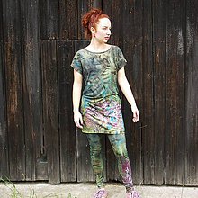 Nohavice - Bavlněné malované legíny / barevné - 11429130_