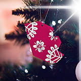 Vianočná ozdoba - dekorovaná črepina zmrznutá (nežný mráz)