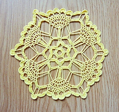 Úžitkový textil - Žltá okrúhla dečka, 21 cm - 11431307_