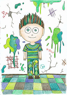 Kresby - Výpredaj - detská ilustrácia decko (chaotický kľuďas) - 11430728_