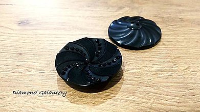 Galantéria - Plastový gombík - 45 mm - Čierny - 11432101_