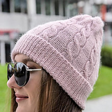 Čiapky, čelenky, klobúky - Ružová pletená čiapka - 100% alpaka - 11432456_